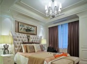 寬敞自然美式風格130平米四居室臥室吊頂裝修效果圖