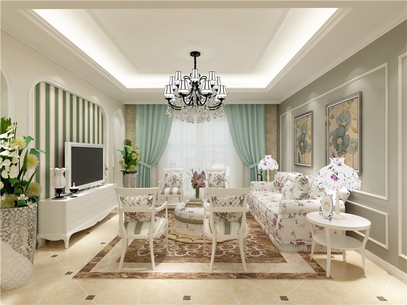 清新甜美的田園風(fēng)格120平米三居室裝修效果圖 清新甜美的田園風(fēng)格120平米三居室裝修效果圖