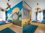 清新休閑的田園風(fēng)格140平米四居室兒童房窗戶(hù)裝修效果圖