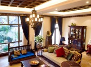 休閑的東南亞風(fēng)格160平米別墅客廳吊頂裝修效果圖 休閑的東南亞風(fēng)格160平米別墅客廳吊頂裝修效果圖