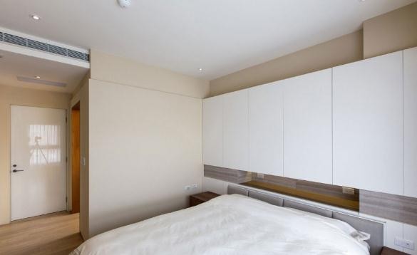 穩(wěn)重大氣日式風(fēng)格110平米公寓臥室背景墻裝修效果圖