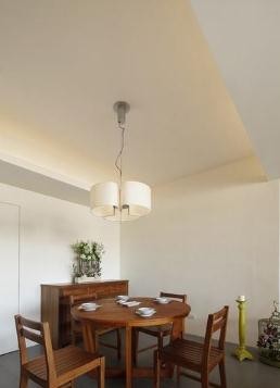 米色極簡(jiǎn)中式風(fēng)格50平米小戶型餐廳吊頂裝修效果圖