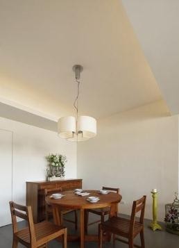 米色極簡中式風(fēng)格50平米小戶型餐廳吊頂裝修效果圖