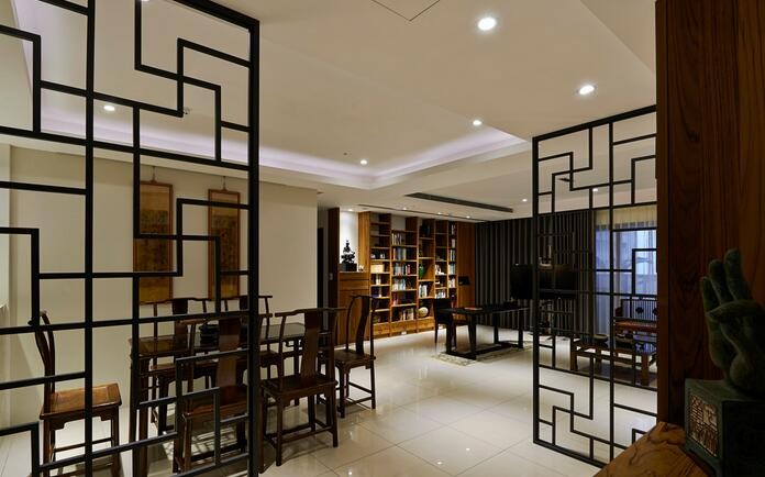 古韻悠長中式風格80平米二居室餐廳吊頂裝修效果圖