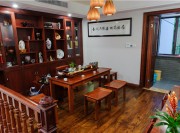 古雅幽深中式風格90平米復(fù)式loft餐廳吊頂裝修效果圖