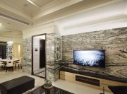 優(yōu)雅簡潔新古典風格100平米二居室臥室電視背景墻裝修效果圖