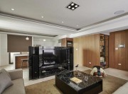 簡單精細現(xiàn)代簡約風格130平米四居室客廳電視背景墻裝修效果圖