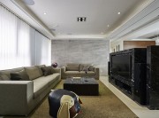 簡單精細現(xiàn)代簡約風格130平米四居室客廳吊頂裝修效果圖