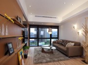 個性休閑現(xiàn)代簡約風(fēng)格50平米公寓客廳吊頂裝修效果圖