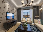 柔和簡(jiǎn)約美式130平二居室客廳電視背景墻裝修效果圖 柔和簡(jiǎn)約美式130平二居室客廳電視背景墻裝修效果圖