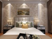 柔和簡(jiǎn)約美式130平二居室臥室背景墻裝修效果圖 柔和簡(jiǎn)約美式130平二居室臥室背景墻裝修效果圖