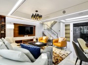 獅山原著現(xiàn)代簡約復(fù)式客廳實景裝修案例