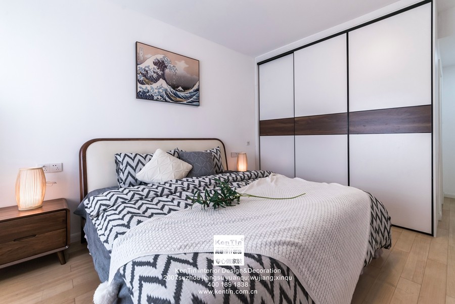 領袖金品北歐風格三居室裝修實景案例臥室
