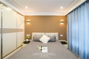 合景領峰現(xiàn)代簡約四居室臥室裝修實景案例