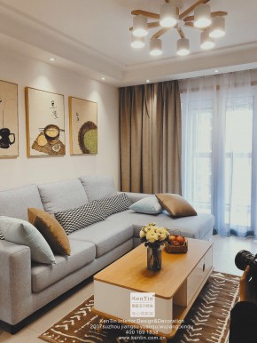 陽光悅湖公館北歐風(fēng)格客廳裝修實景案例