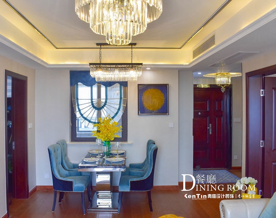 浦灣公館現(xiàn)代輕奢二居室餐廳裝修實(shí)景案例