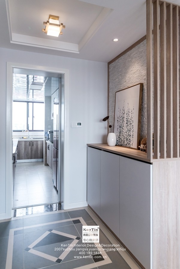 金輝尊域雅苑北歐風格三居室玄關(guān)裝修實景案例