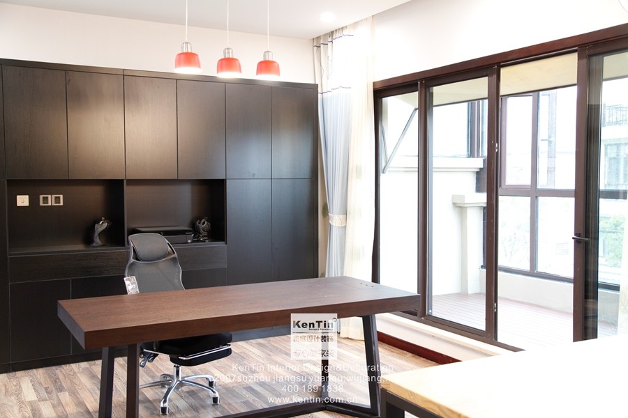 璞緹墅臺式風(fēng)格別墅書房裝修實景圖