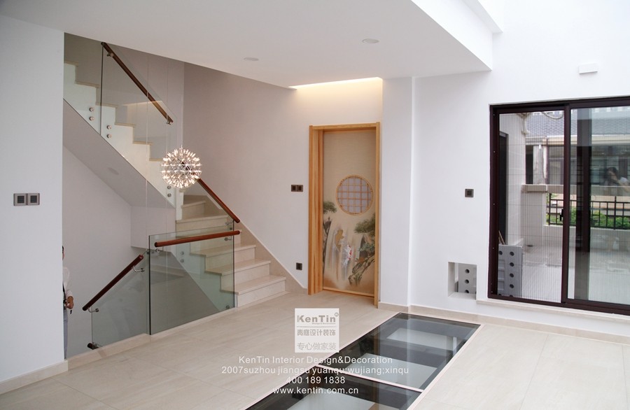 璞緹墅臺式風(fēng)格別墅過道裝修實景圖