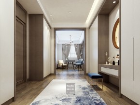 現(xiàn)代中式風(fēng)格別墅主臥書(shū)房及衣帽間裝修效果圖