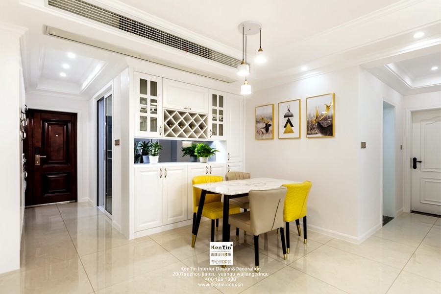 楓華紫園歐式輕奢風(fēng)格兩居室餐廳裝修實景案例