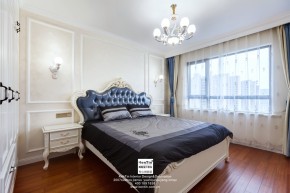 楓華紫園歐式輕奢風(fēng)格兩居室臥室裝修實景案例