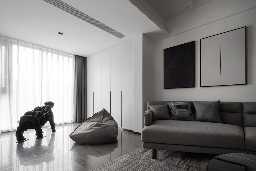 現(xiàn)代簡約風(fēng)格三居室客廳裝修效果圖