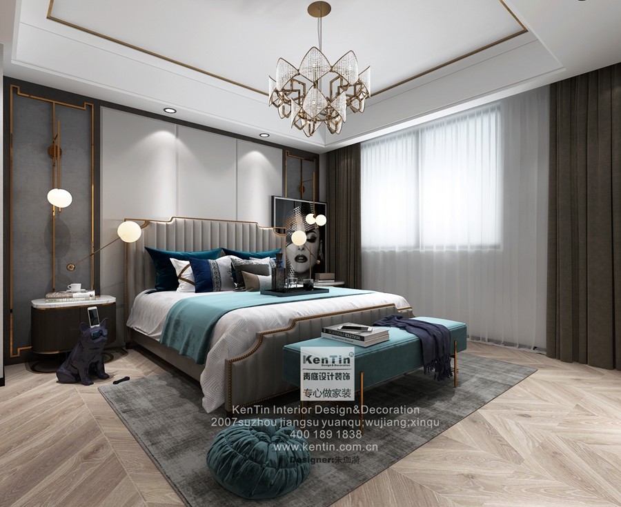 鉑悅鉑悅犀湖現(xiàn)代風格別墅臥室裝修效果圖
