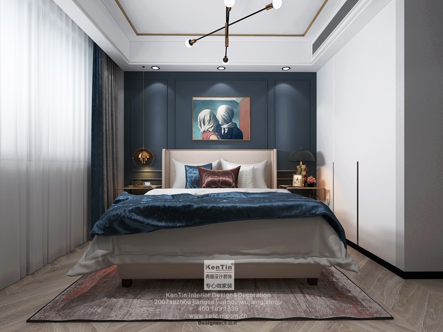 鉑悅鉑悅犀湖現(xiàn)代風格別墅臥室裝修效果圖