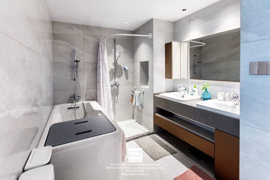 獨墅灣別墅現代風格衛(wèi)生間裝修實景案例