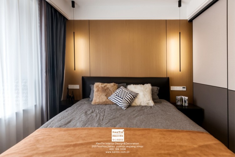 江南華府現(xiàn)代簡約風(fēng)格三居室臥室裝修實(shí)景案例