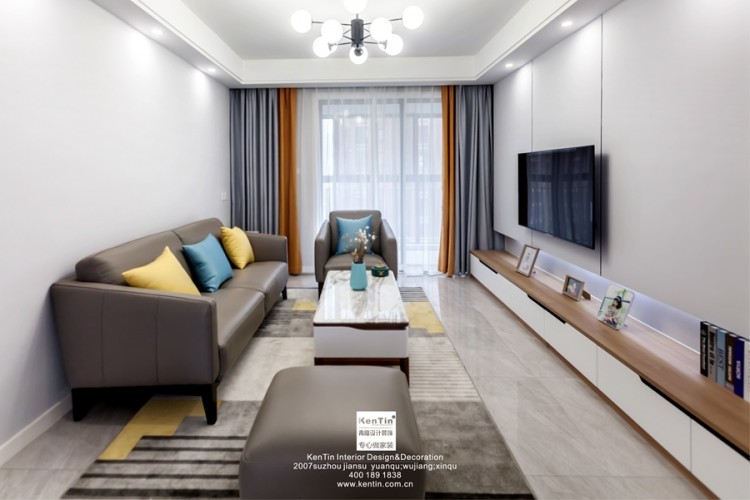 江南華府現(xiàn)代風格三居室裝修實景案例