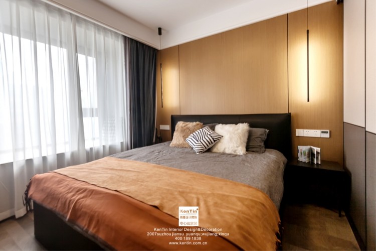 江南華府現(xiàn)代簡約風格三居室臥室裝修實景案例