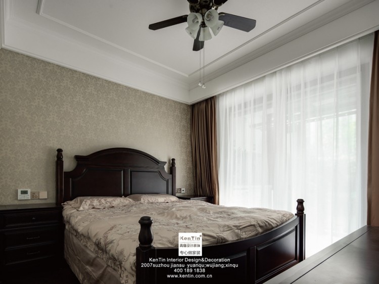 獅山原著復(fù)式美式輕奢風(fēng)格臥室裝修實景案例