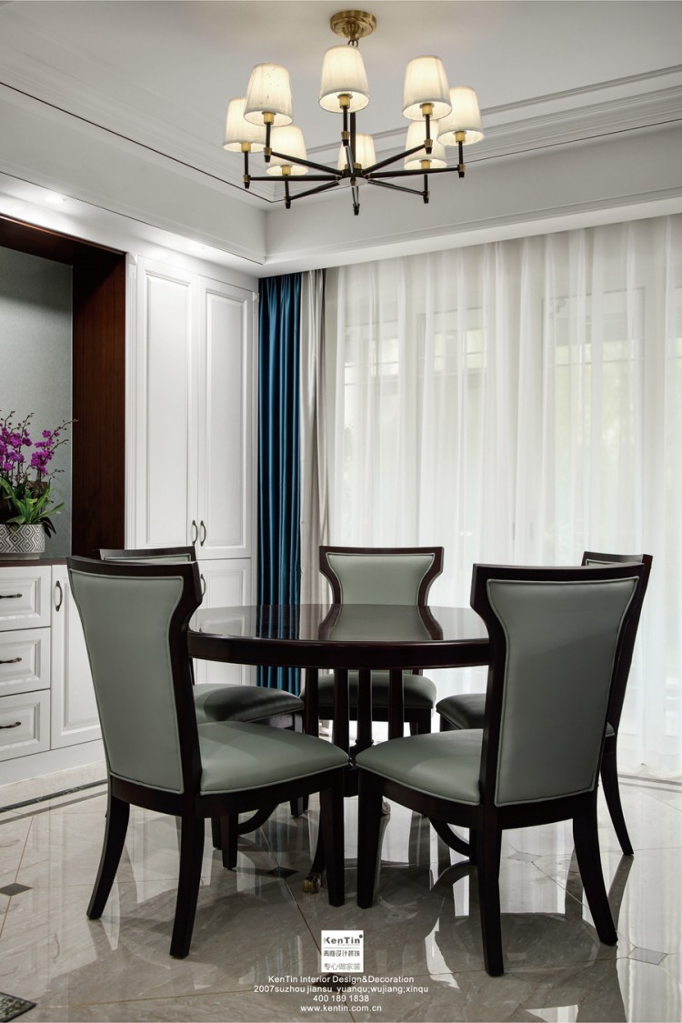 獅山原著復(fù)式美式輕奢風(fēng)格餐廳裝修實景案例