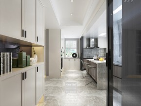 華潤金悅灣現(xiàn)代簡約風格復(fù)式廚房裝修效果圖