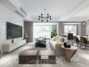 華潤金悅灣現(xiàn)代簡約風格復(fù)式客廳裝修效果圖