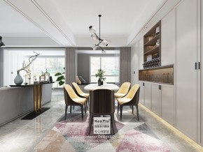 華潤金悅灣現(xiàn)代簡約風格復(fù)式餐廳裝修效果圖