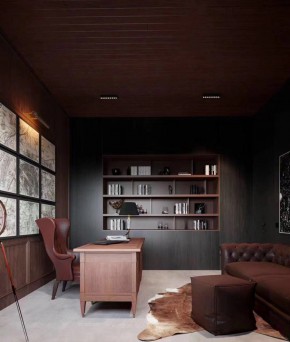 現(xiàn)代風(fēng)格別墅書(shū)房裝修實(shí)景案例