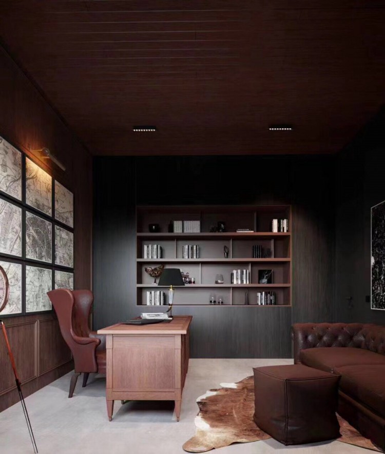 現(xiàn)代風(fēng)格別墅書房裝修實景案例