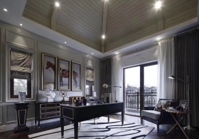 法式別墅書房裝修實(shí)景案例