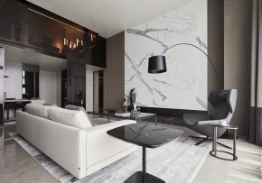 現(xiàn)代簡(jiǎn)約三居室客廳效果圖