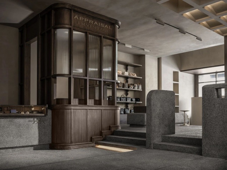 灰木系復古風格玄關(guān)效果圖