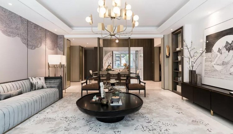 現(xiàn)代簡(jiǎn)約風(fēng)格疊墅客廳裝修效果圖