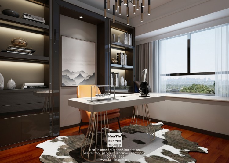 瀾山瀾現(xiàn)代簡約風格四居室書房裝修效果圖