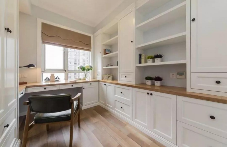 現(xiàn)代美式風(fēng)格三居室書(shū)房裝修效果圖