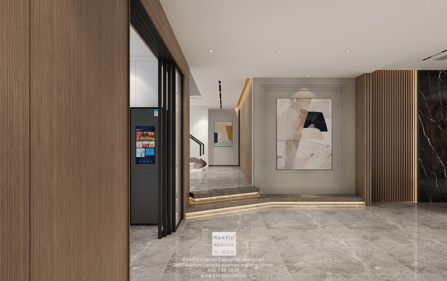 貴都花園現(xiàn)代簡(jiǎn)約風(fēng)格復(fù)式玄關(guān)裝修效果圖