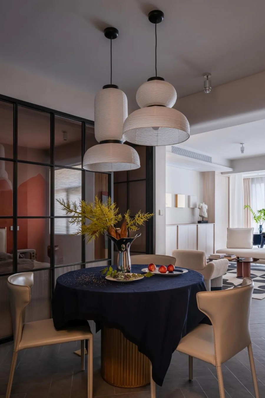 89㎡一家三口，素雅的軟裝餐廳裝修效果圖