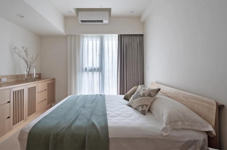 99㎡無(wú)印風(fēng)輕暖宅臥室裝修效果圖