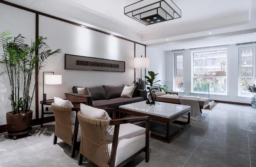 簡(jiǎn)潔大氣的中式風(fēng)，隱藏的會(huì)客廳太棒了！